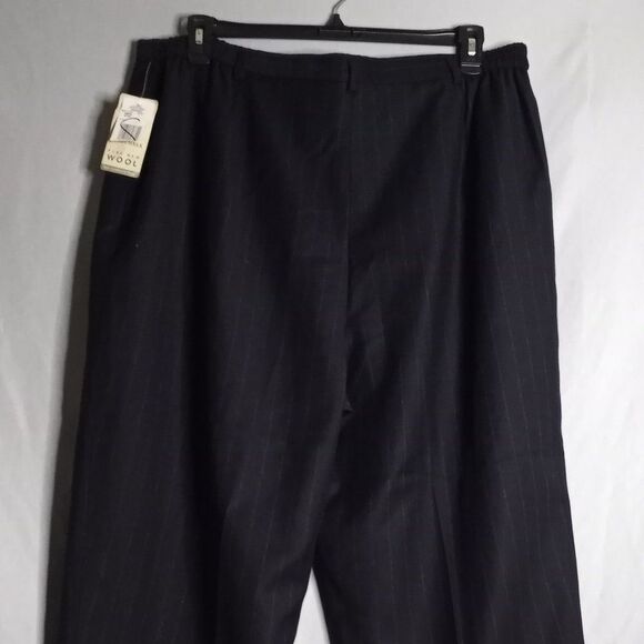 Jones New York Pure Wool Women's Gray Stripe Straight Leg Dress Pants Size 24PW - Picture 5 of 10